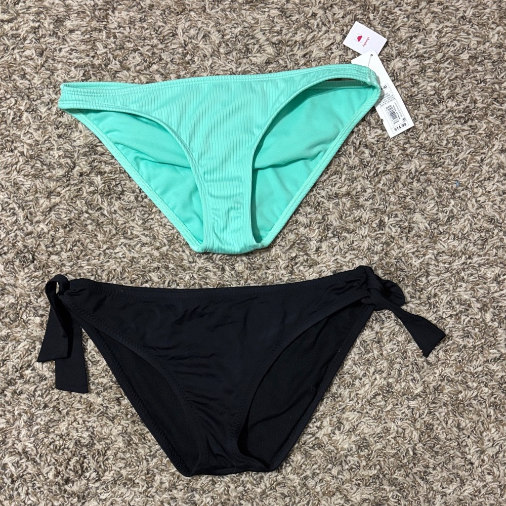 Xhilaration Black and Mint Bikini Set